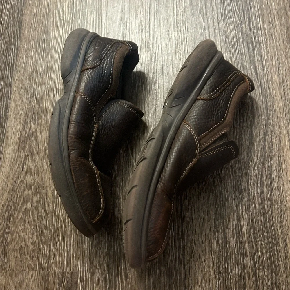 Clark’s Men's Brown Leather Slip-On Shoes 9.5 G